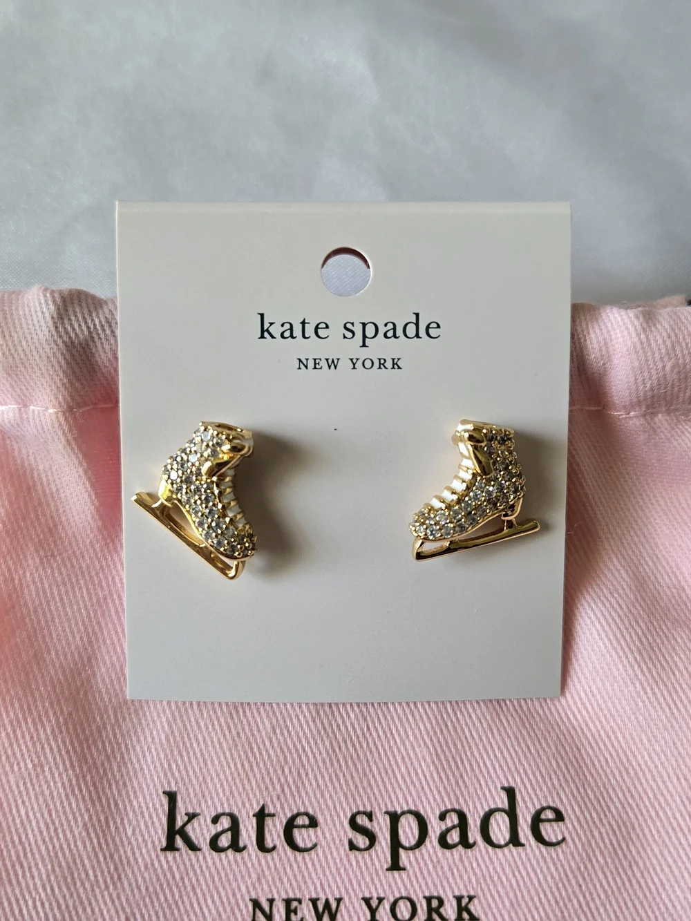 kate spade gold-tone boot stud earrings